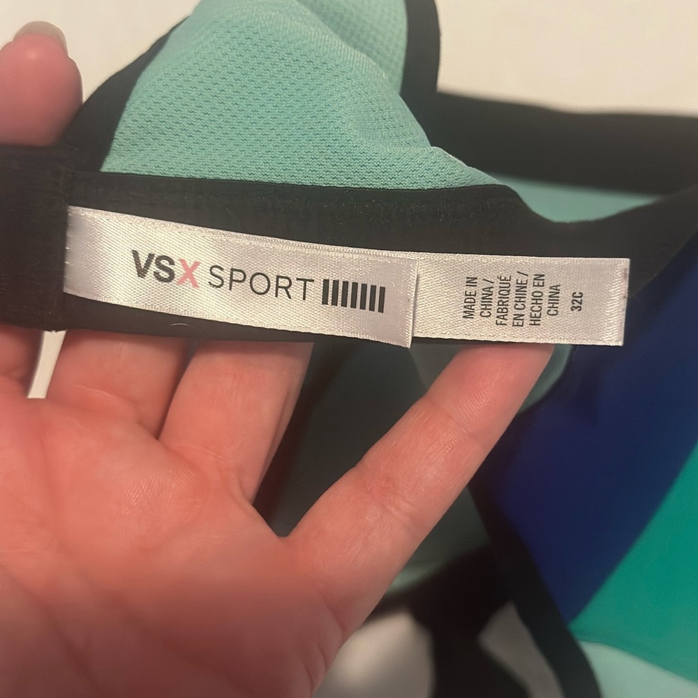 VSX Victorias Secret 32B Sports Bra Incredible Padded Blue Green Black - Picture 3 of 3